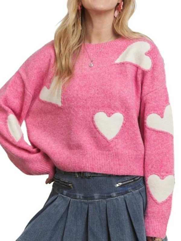 Heart Shape Long Sleeve Sweater Nylon Fabric Polyester Fabric Spandex Fabric