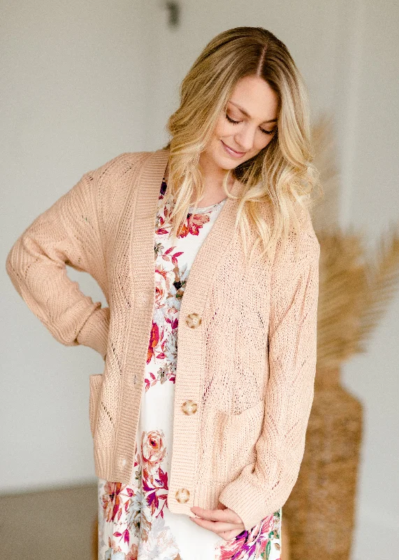 Blush Knit Sweater Cardigan - FINAL SALE Casual Formal Business