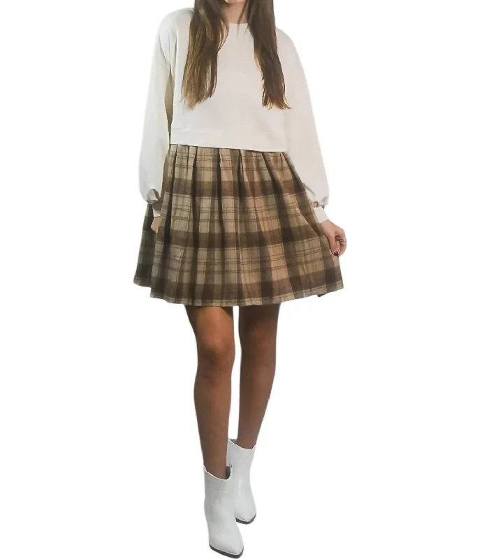 We Collide Dress In White/brown
