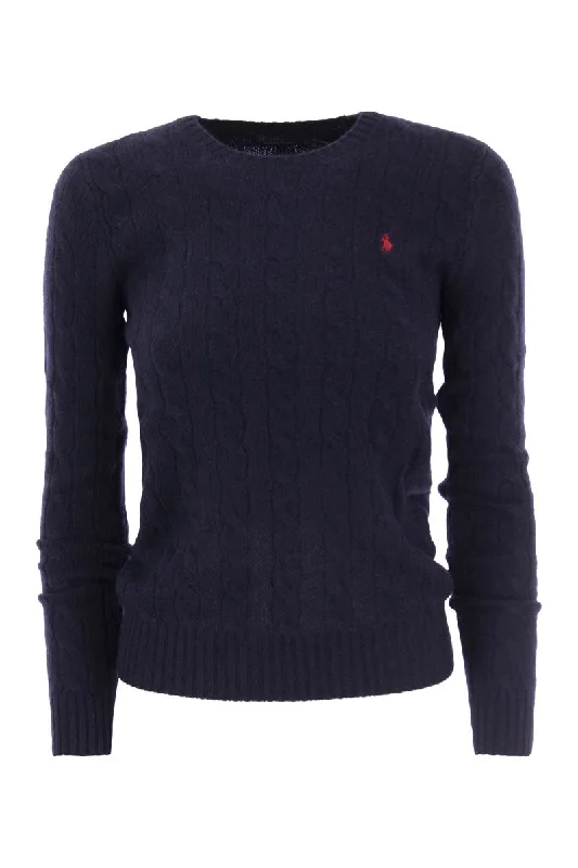 Wool and cashmere cable-knit sweater Mesh Sweater Canvas Denim