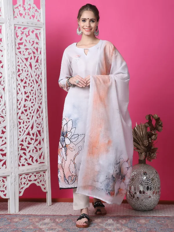 Jyoti Fashion Women's Beige Cotton Geometric Digital Print with Jari & Crystal Kurta with Trouser & Dupatta Trousers Polka Dot Cute Jyoti Fashion Women's Beige Cotton Geometric Digital Print with Jari & Crystal Kurta with Trouser & Dupatta Trousers Polka Dot Cute
