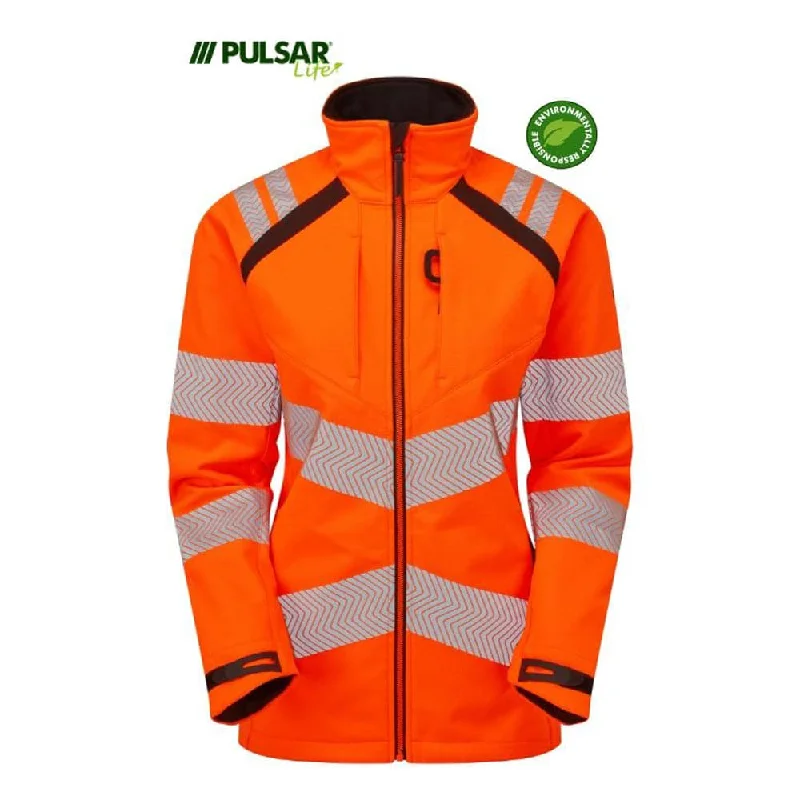 PULSAR® LIFE LFE966 GRS Women's Waterproof Hi-Vis Softshell Jacket Orange Wool Fabric Cashmere Fabric Tweed Fabric PULSAR® LIFE LFE966 GRS Women's Waterproof Hi-Vis Softshell Jacket Orange Wool Fabric Cashmere Fabric Tweed Fabric