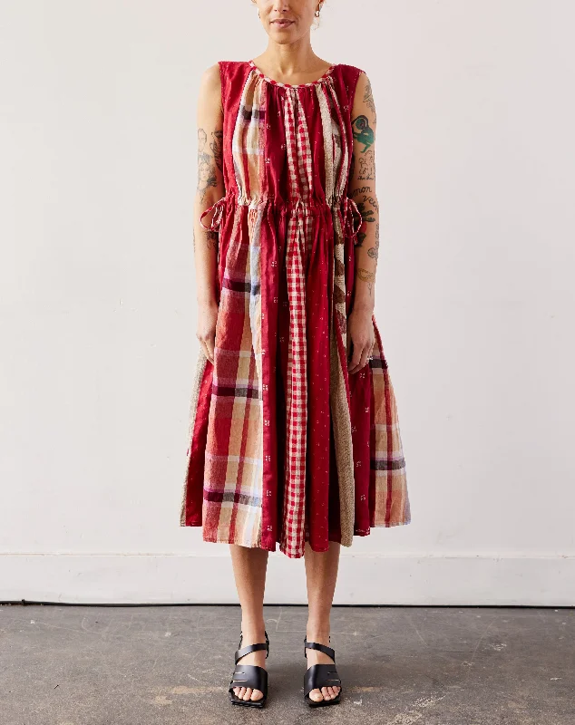 Kapital Crazy Patchwork Khalo Dress, Red