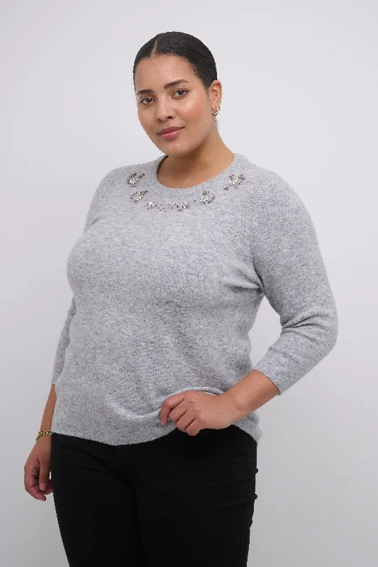 Pullover mit Perlenbesatz Tight Sleeve Top