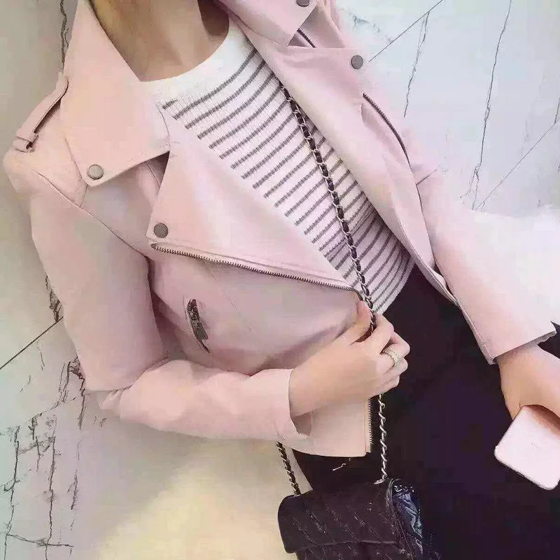 Fashion Women Motorcycle Faux Soft Leather Jackets Female Winter Autumn Brown Black Coat Outwear Nylon Fabric Polyester Fabric Spandex Fabric Fashion Women Motorcycle Faux Soft Leather Jackets Female Winter Autumn Brown Black Coat Outwear Nylon Fabric Polyester Fabric Spandex Fabric