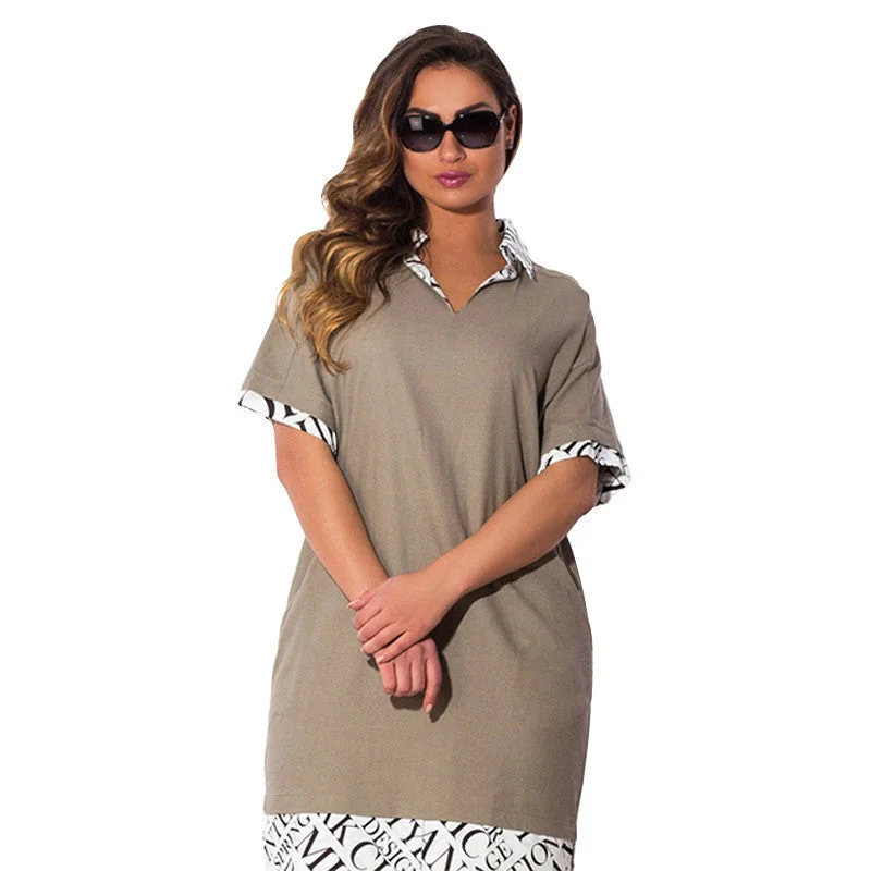 Plus Size L-6XL Turn down Collar Dress Plus Size Women's Clothing Dresses 5774 Y8664 Plus Size L-6XL Turn down Collar Dress Plus Size Women's Clothing Dresses 5774 Y8664