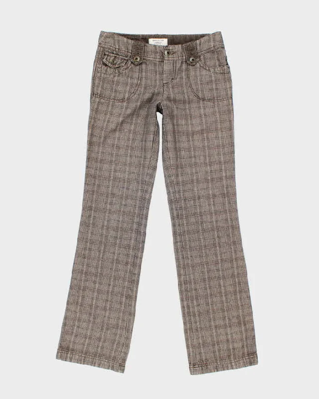 Y2k 00s Esprit Brown Checked Trousers - W28 L31 Trousers Exclusive Limited