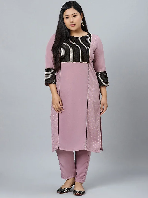 Sztori Plus Size Ethnic Motifs Printed Regular Kurta with Trousers Trousers Silk Elegant