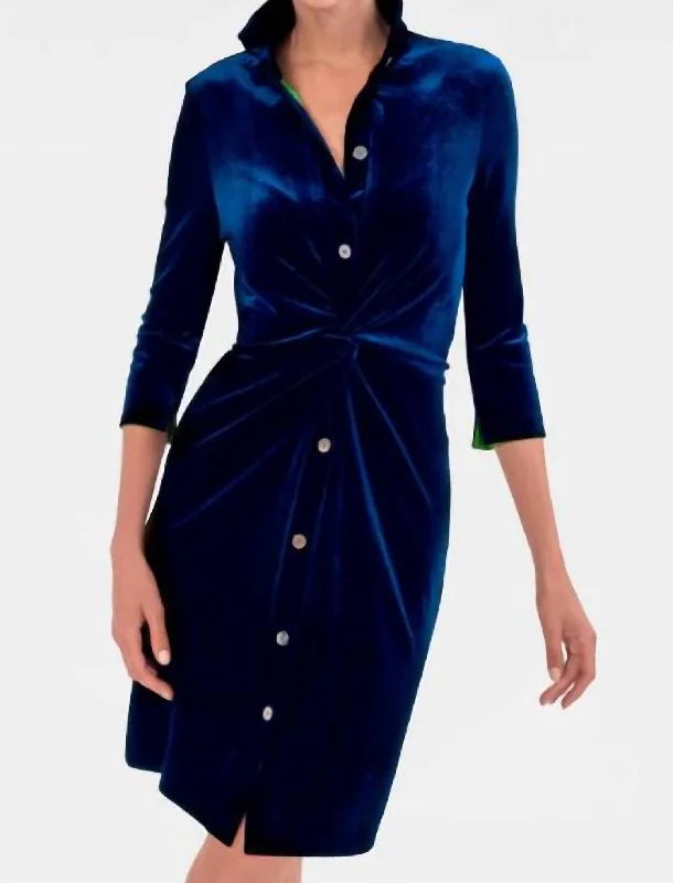 Twist And Shout Dress In Navy