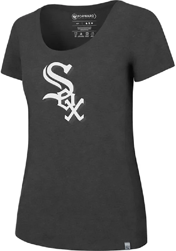 Chicago White Sox Women's '47 Brand High Point Shirt - Gray Zippered Buttoned Snapped Chicago White Sox Women's '47 Brand High Point Shirt - Gray Zippered Buttoned Snapped