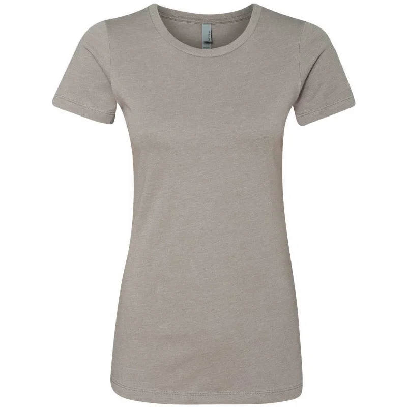 Next Level Women's Stone Grey CVC Crew Tee Print Jacquard Patchwork