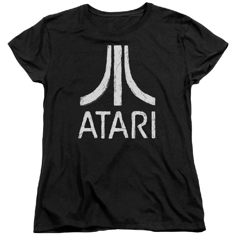 Atari Rough Logo Women's 18/1 Cotton Short-Sleeve T-Shirt Sequined Glittery Shiny