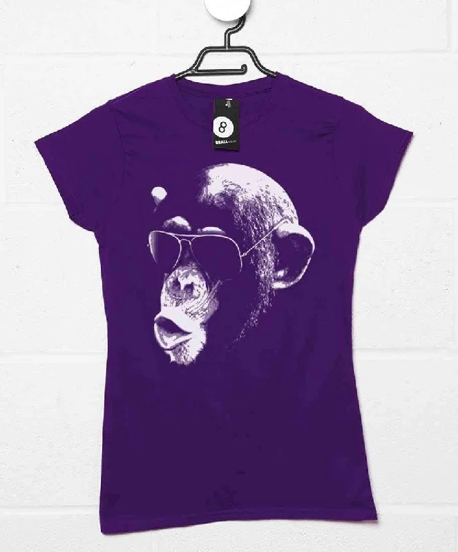 Aviator Chimp Womens T-Shirt Print Jacquard Patchwork