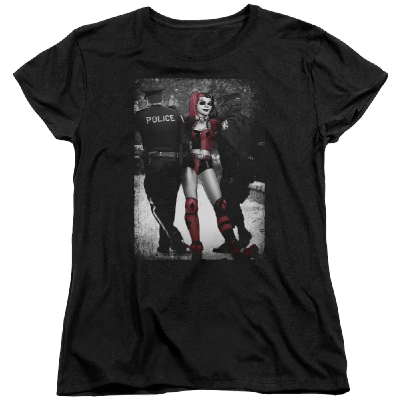 Batman Arrest - Women's T-Shirt Welt Pockets Slit Pockets