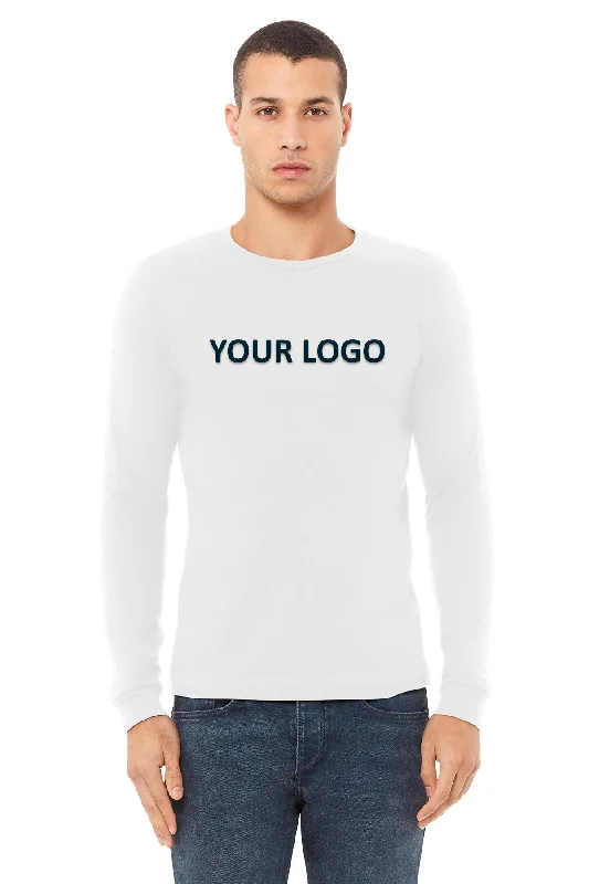 Bella Canvas Unisex Jersey Long Sleeve T-Shirt, White Cashmere Blend Cotton Blend Poly Blend Bella Canvas Unisex Jersey Long Sleeve T-Shirt, White Cashmere Blend Cotton Blend Poly Blend