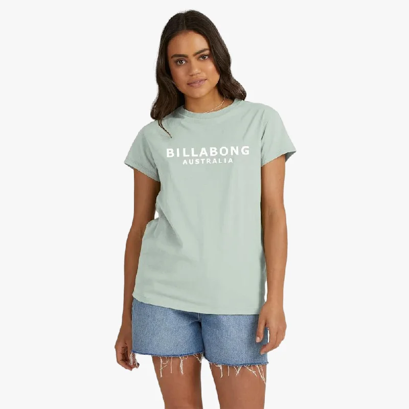 Billabong Womens Society Short Sleeve Tee Crystal Cove Chenille Blend Fleece Blend Nylon Blend