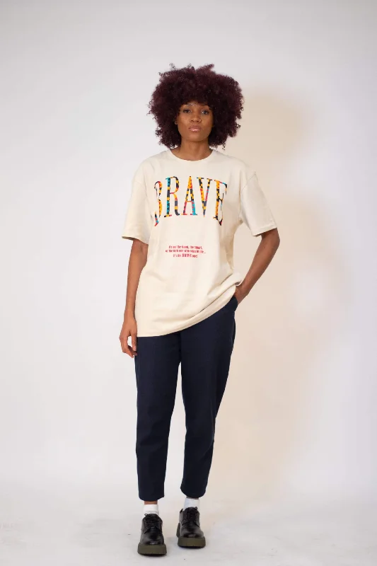 Brave Heavy Tee Women in Sand Mesh Canvas Denim