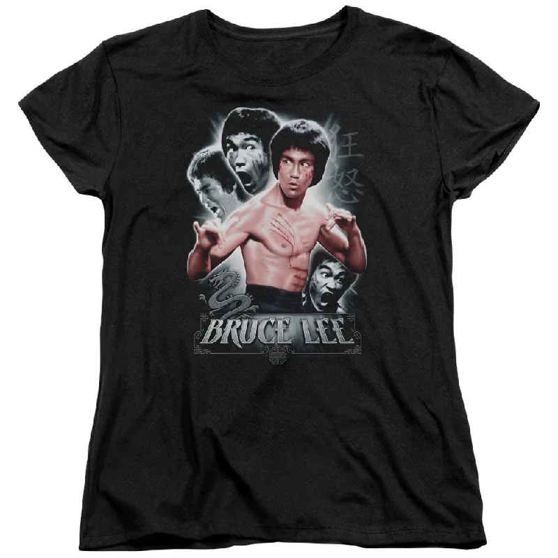 Bruce Lee Inner Fury Women's 18/1 Cotton Short-Sleeve T-Shirt Mesh Blend Leather Blend Suede Blend