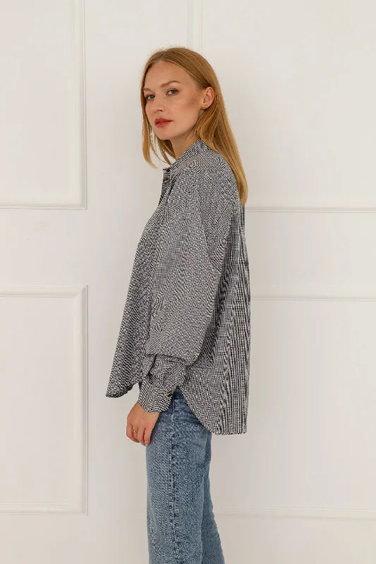 Classic Oversize Shirt Pepite Pattern Houndstooth Herringbone Solid