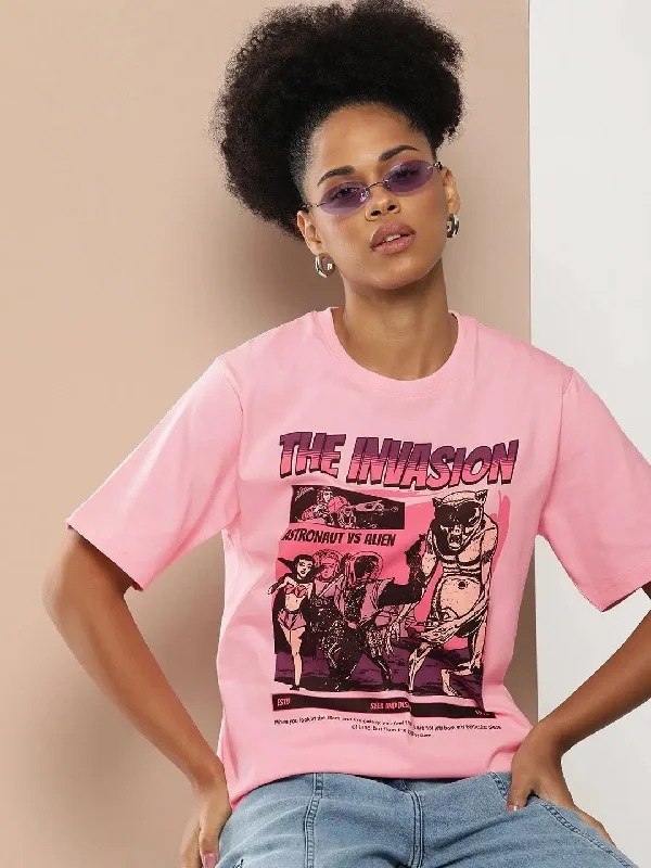 Difference of Opinion Pink Graphic Oversized T-Shirt-DOWMN320PINK-XS Chenille Blend Fleece Blend Nylon Blend Difference of Opinion Pink Graphic Oversized T-Shirt-DOWMN320PINK-XS Chenille Blend Fleece Blend Nylon Blend
