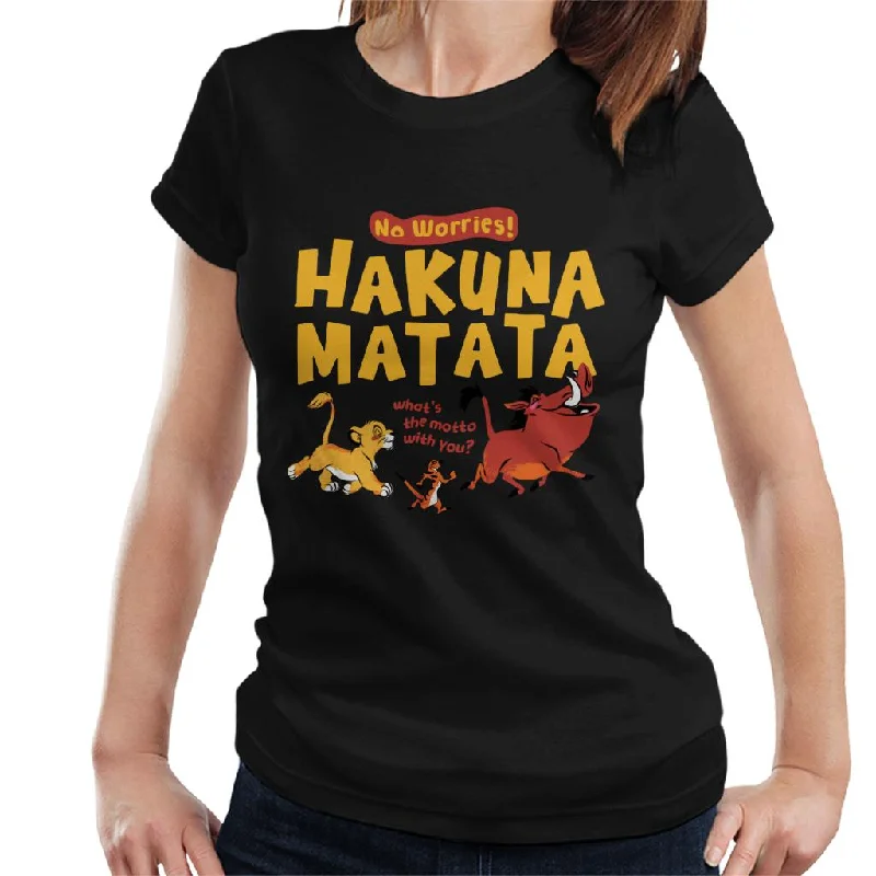 Disney The Lion King Hakuna Matata Women's T-Shirt Chenille Fabric Brocade Fabric Lace Fabric Disney The Lion King Hakuna Matata Women's T-Shirt Chenille Fabric Brocade Fabric Lace Fabric