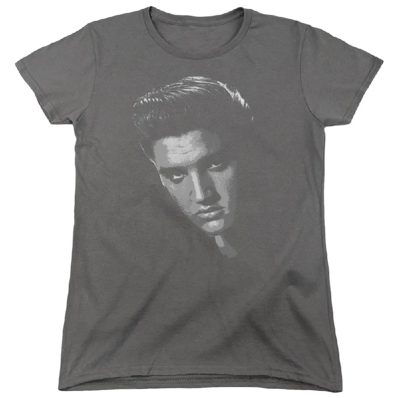 Elvis Presley American Idol Women's 18/1 100% Cotton Short-Sleeve T-Shirt Asymmetrical Pockets Print Elvis Presley American Idol Women's 18/1 100% Cotton Short-Sleeve T-Shirt Asymmetrical Pockets Print