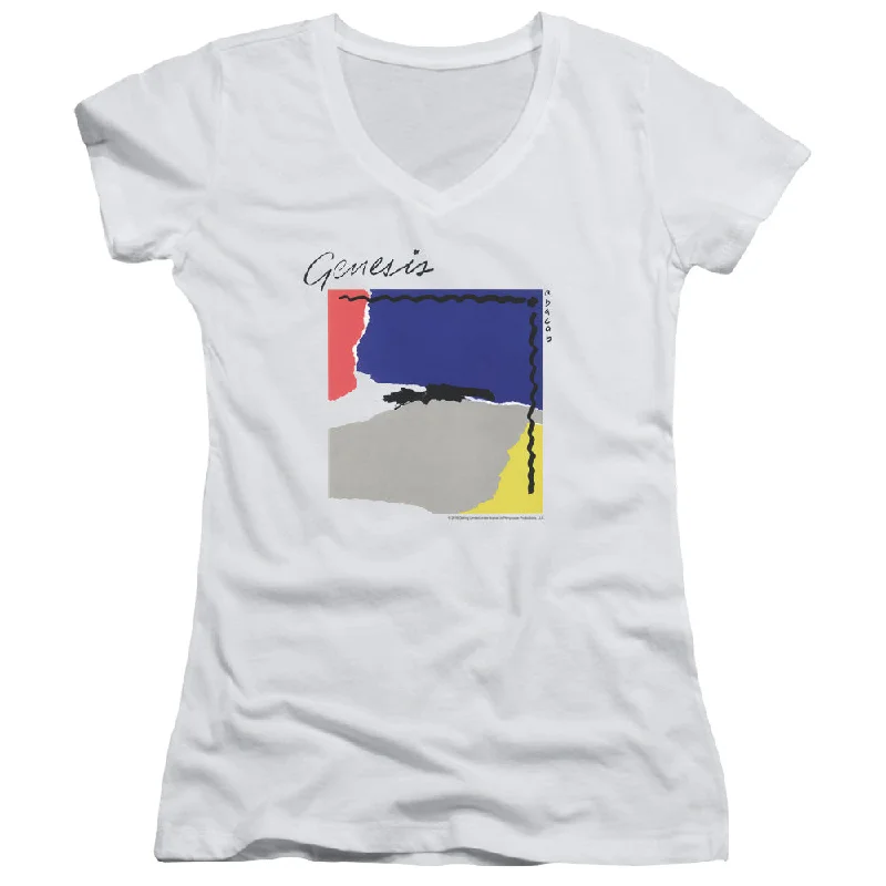 Genesis Abacab Junior's 30/1 100% Cotton Cap-Sleeve Sheer V-Neck T-Shirt Houndstooth Herringbone Solid Genesis Abacab Junior's 30/1 100% Cotton Cap-Sleeve Sheer V-Neck T-Shirt Houndstooth Herringbone Solid