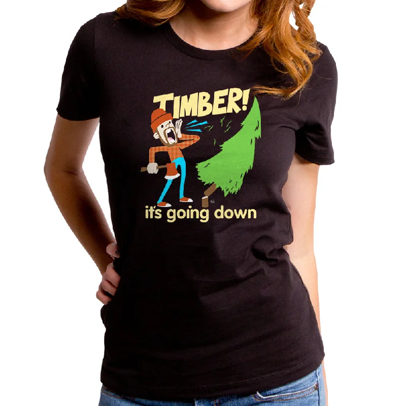 Timber Women's T-Shirt Mesh Blend Leather Blend Suede Blend