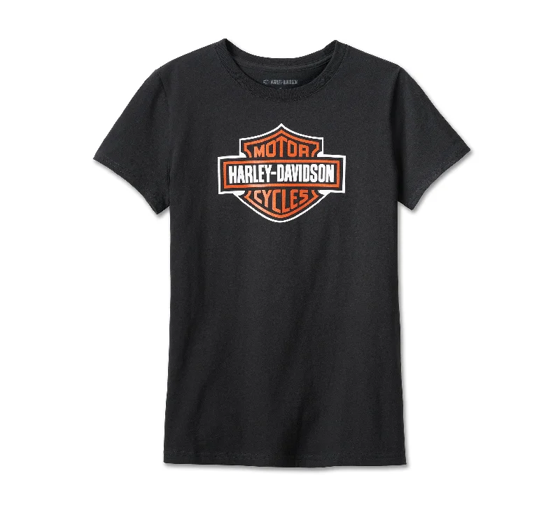 Harley-Davidson® Women's Bar & Shield Short Sleeve Tee - Black Beauty Spandex Blend Rayon Blend Denim Blend Harley-Davidson® Women's Bar & Shield Short Sleeve Tee - Black Beauty Spandex Blend Rayon Blend Denim Blend