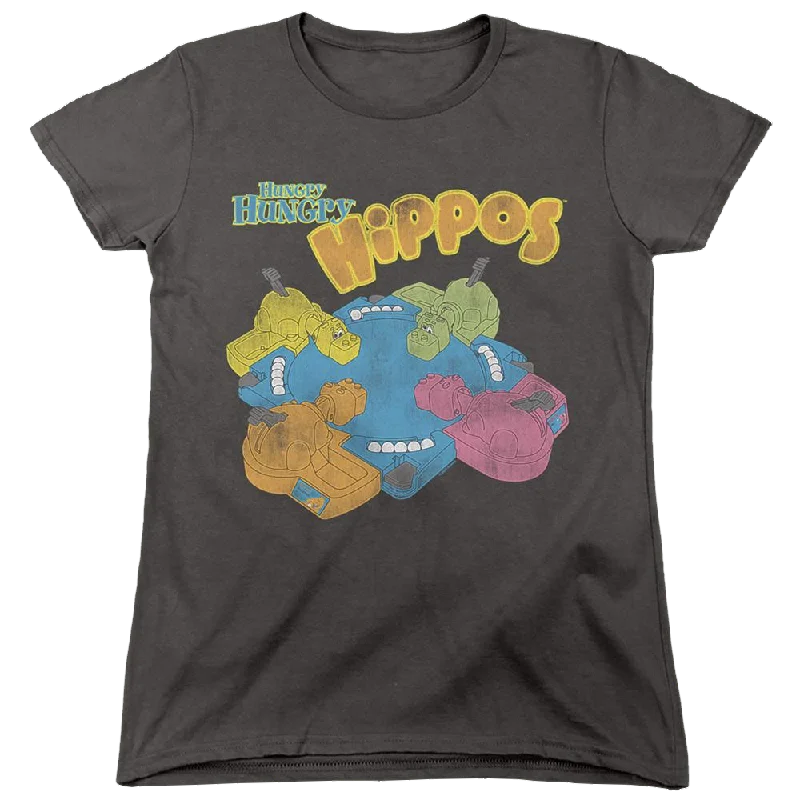 Hungry Hungry Hippos Ready To Play - Women's T-Shirt Anti-Pilling Machine Wash Handmade Hungry Hungry Hippos Ready To Play - Women's T-Shirt Anti-Pilling Machine Wash Handmade