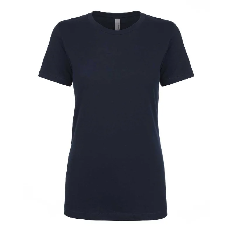 Next Level Women's Midnight Navy Ideal Short-Sleeve Crew Tee Mesh Blend Leather Blend Suede Blend