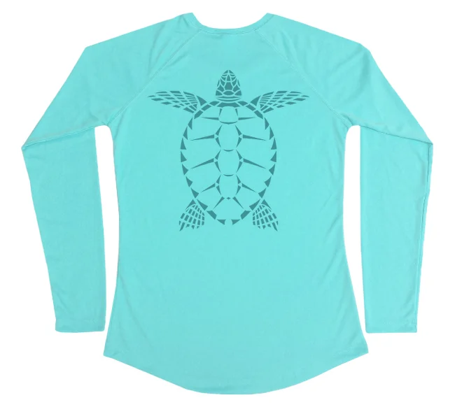 Sea Turtle Performance Shirt (Women) Polka Dot Checkered Tartan