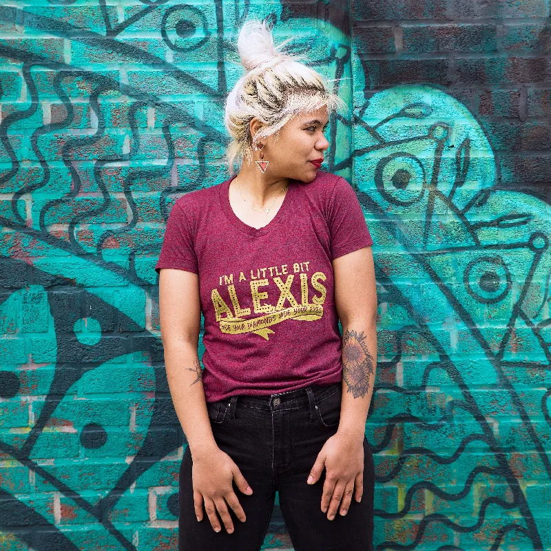 SECONDS SALE -- LITTLE BIT ALEXIS Women/Junior Fitted T-Shirt -- SLIGHTLY IMPERFECT Silk Blend Satin Velvet SECONDS SALE -- LITTLE BIT ALEXIS Women/Junior Fitted T-Shirt -- SLIGHTLY IMPERFECT Silk Blend Satin Velvet