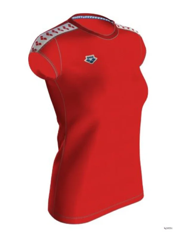 T-shirt Arena Team pour femmes - Rouge Seamless Knitted Crochet