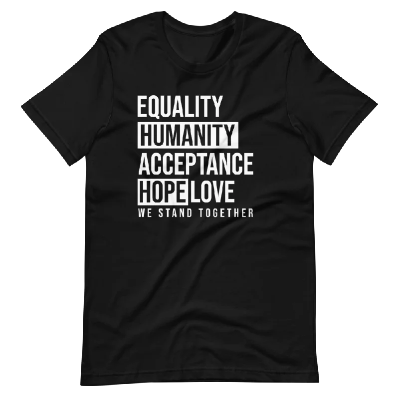Unisex Equality We Stand Together Short-Sleeve T-Shirt Mesh Blend Leather Blend Suede Blend Unisex Equality We Stand Together Short-Sleeve T-Shirt Mesh Blend Leather Blend Suede Blend