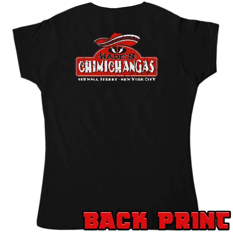 Wades Chimichangas with Back Print T-Shirt for Women Plaid T-Shirt Polka Dot Checkered Wades Chimichangas with Back Print T-Shirt for Women Plaid T-Shirt Polka Dot Checkered
