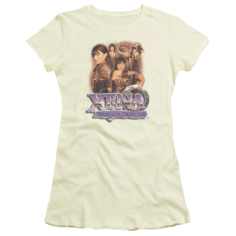 Xena Warrior Princess Princess Collage - Juniors T-Shirt Mesh Fabric Canvas Fabric Denim Fabric